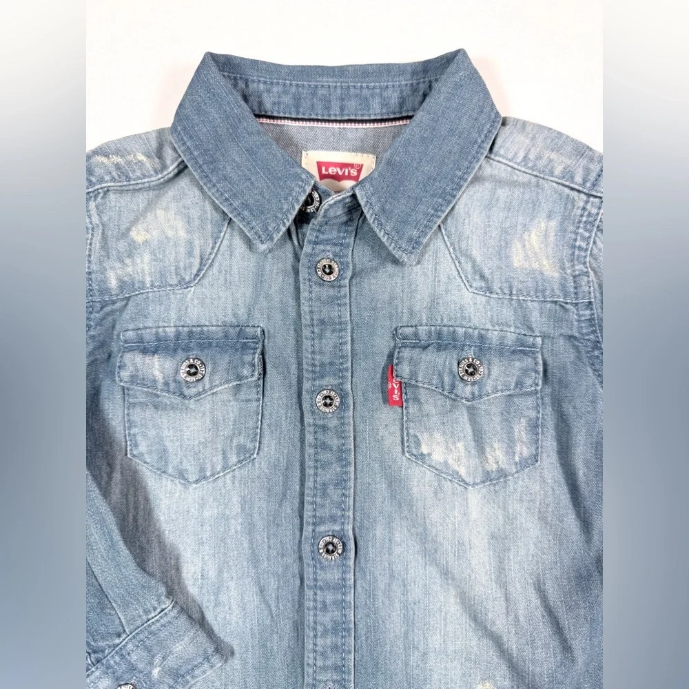 NWT‎ LEVIS Baby Western Chambray Button Down 12M Classic Americana Cowboy NEW
